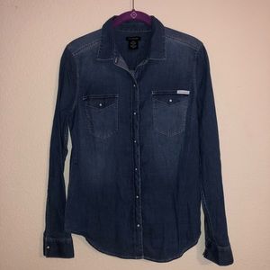 Calvin Klein pearl snap shirt